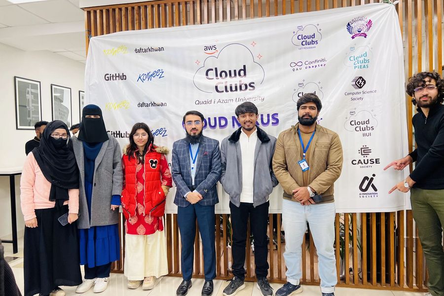 AI Innovation Society representing at the Cloud Clubs event at Quaid i Azam University